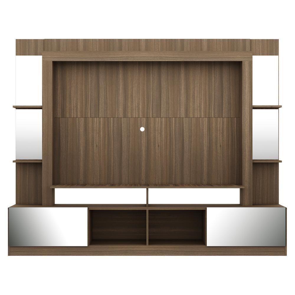 Rack Estante com Painel Tv 65 e Espelho Oslo Madeirado - 1