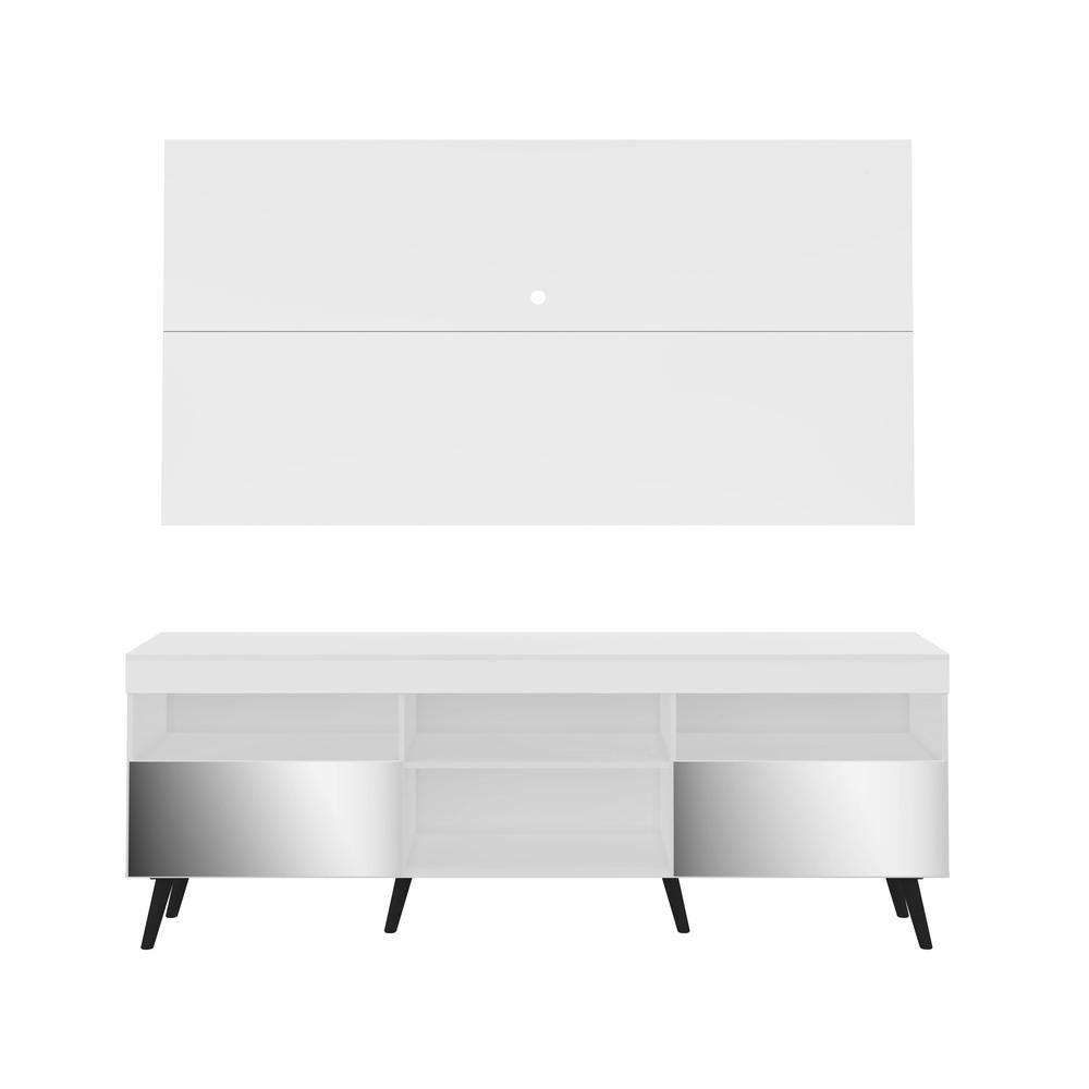 Rack com Painel TV até 65" Espelho e Pés Retrô Multimóveis - 3