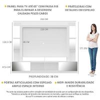 Rack Estante com Painel Tv 65 e Espelho Oslo Branco - 7