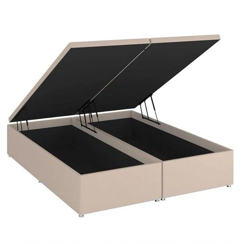 Base Baú Physical Camurça Bege Queen (158x198x39) - Ortobom - 1