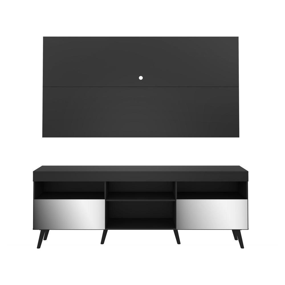 Rack com Painel TV até 65" Espelho e Pés Retrô Multimóveis - 4