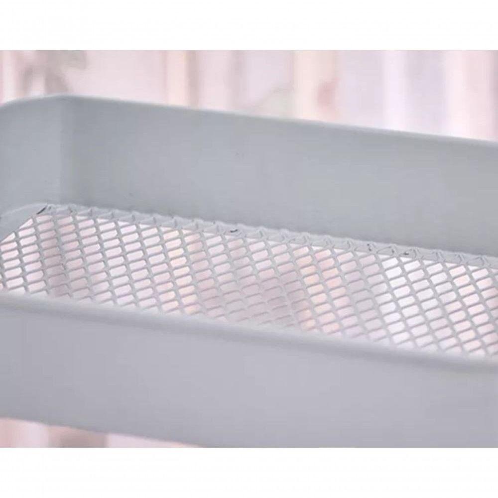 Carrinho Multiuso Organizador 3 Prateleiras – Aço Profissional Com Rodinhas Que Giram 360° Branco - 3