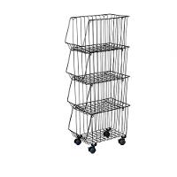 Carrinho Multiuso Organizador Com 5 Prateleiras – Aço Reforçado Com Rodinhas Que Giram 360° Preto - 1