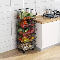 Carrinho Multiuso Organizador Com 5 Prateleiras – Aço Reforçado Com Rodinhas Que Giram 360° Preto - 3