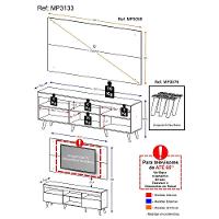 Rack com Painel TV até 65" e Pés Retrô Flórida Multimóveis - 11