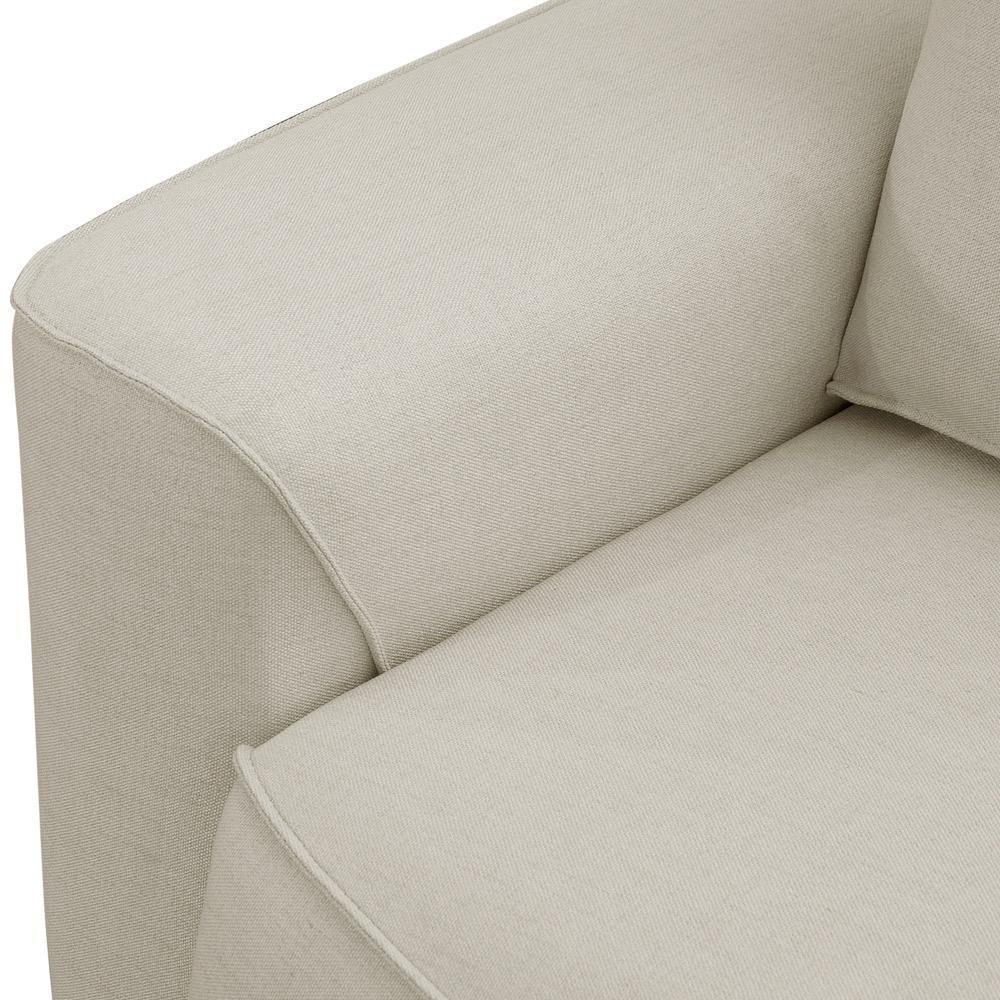 Sofá 3 Lugares Retrátil Reclinável Para Sala De Estar 210cm Odilon F04 Linho Creme - Lyam Decor - 5