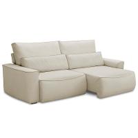 Sofá 3 Lugares Retrátil Reclinável Para Sala De Estar 210cm Odilon F04 Linho Creme - Lyam Decor - 1