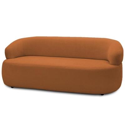 Sofá 2 Lugares Orgânico Sala De Estar Living 140cm Carmen F04 Bouclê Terracota - Lyam Decor