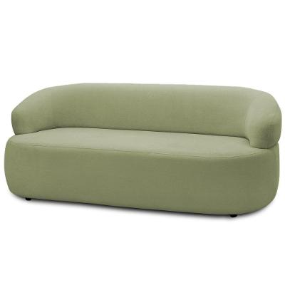 Sofá 2 Lugares Orgânico Sala De Estar Living 140cm Carmen F04 Bouclê Verde Oliva - Lyam Decor