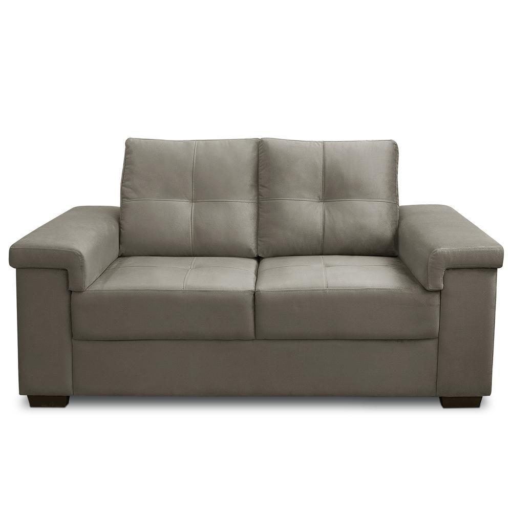 Sofá 2 Lugares Para Sala De Estar Living 153cm Allon F04 Veludo Marrom Claro - Lyam Decor - 3