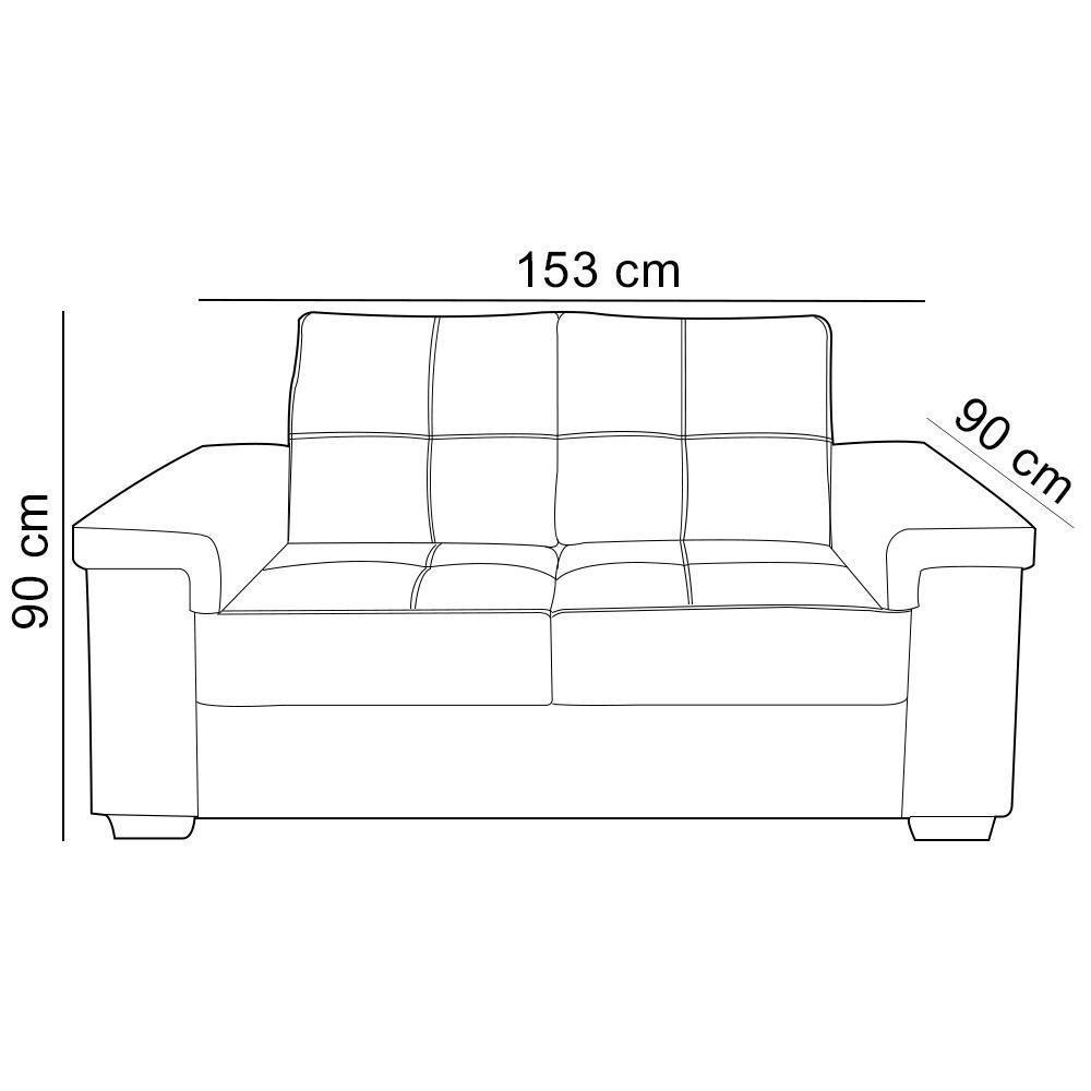 Sofá 2 Lugares Para Sala De Estar Living 153cm Allon F04 Veludo Marrom Claro - Lyam Decor - 5