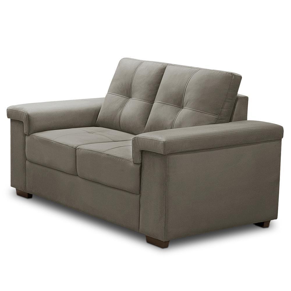 Sofá 2 Lugares Para Sala De Estar Living 153cm Allon F04 Veludo Marrom Claro - Lyam Decor - 6