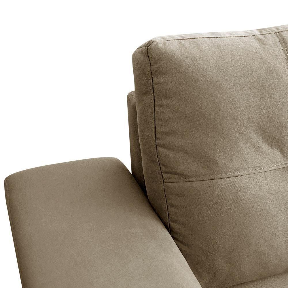 Sofá 2 Lugares Para Sala De Estar Living 153cm Allon F04 Veludo Marrom Claro - Lyam Decor - 8