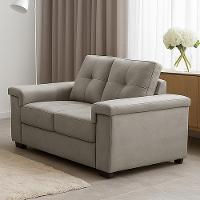 Sofá 2 Lugares Para Sala De Estar Living 153cm Allon F04 Veludo Marrom Claro - Lyam Decor - 2