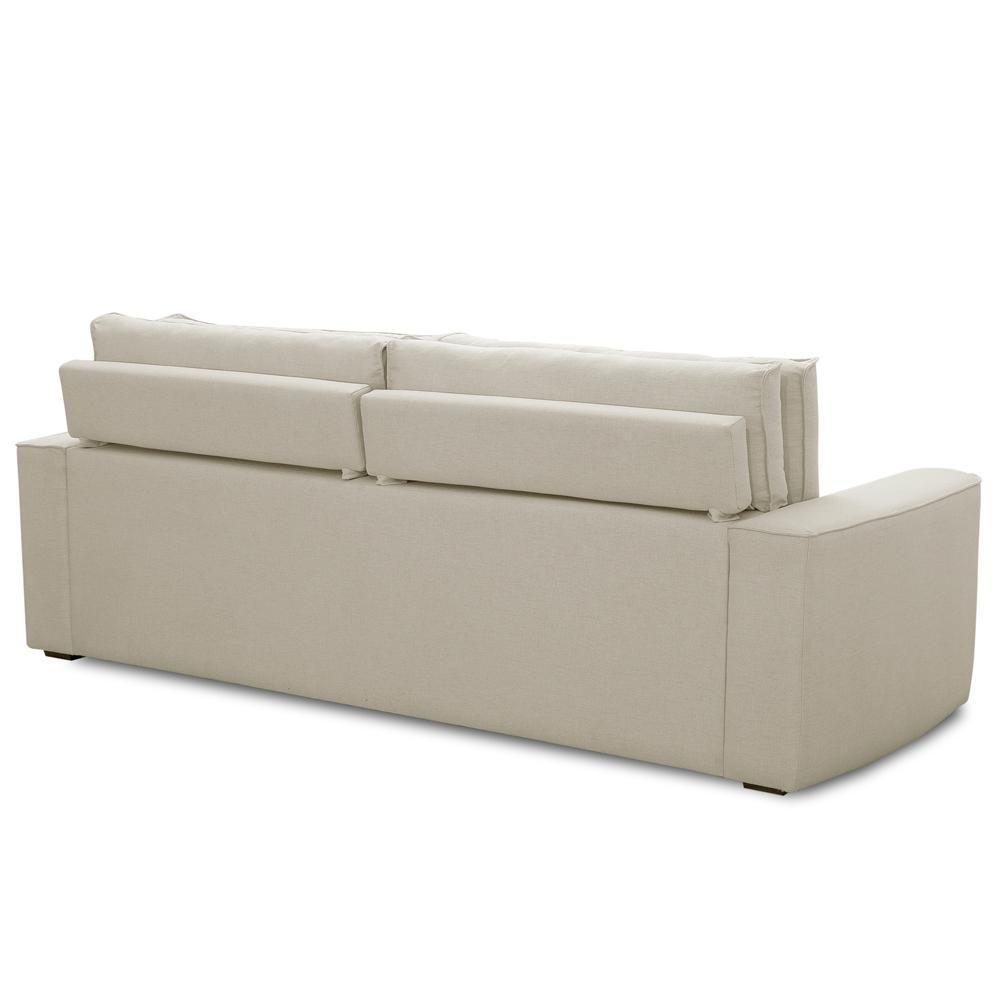 Sofá 3 Lugares Retrátil Reclinável Para Sala De Estar 230cm Odilon F04 Linho Creme - Lyam Decor - 7