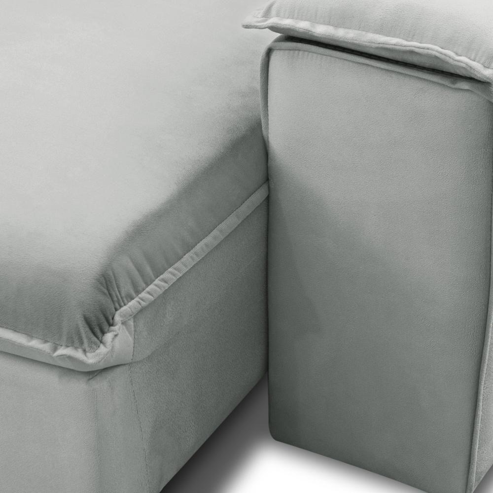 Sofá Retrátil Reclinável Para Sala 3 Lugares 225cm Gordon F04 Veludo Cinza Claro - Lyam Decor - 9