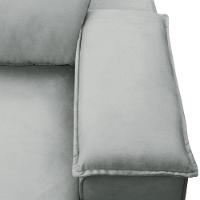 Sofá Retrátil Reclinável Para Sala 3 Lugares 225cm Gordon F04 Veludo Cinza Claro - Lyam Decor - 7