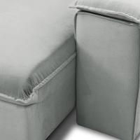 Sofá Retrátil Reclinável Para Sala 3 Lugares 225cm Gordon F04 Veludo Cinza Claro - Lyam Decor - 9