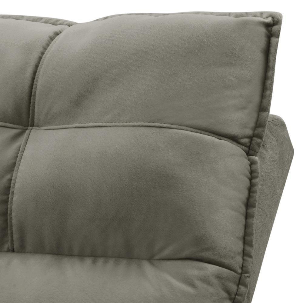 Sofá Retrátil Reclinável Para Sala 3 Lugares 245cm Gordon F04 Veludo Marrom Claro - Lyam Decor - 9