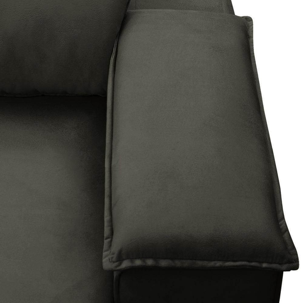 Sofá Retrátil Reclinável Para Sala 3 Lugares 225cm Gordon F04 Veludo Marrom Escuro - Lyam Decor - 10