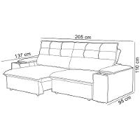 Sofá Retrátil Reclinável Para Sala 3 Lugares 205cm Gordon F04 Veludo Cinza Escuro - Lyam Decor