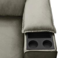 Sofá Retrátil Reclinável Para Sala 3 Lugares 205cm Gordon F04 Veludo Marrom Claro - Lyam Decor - 10