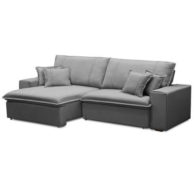 Sofá Retrátil Reclinável Para Sala 3 Lugares 250cm Varsov F04 Veludo Cinza Claro - Lyam Decor