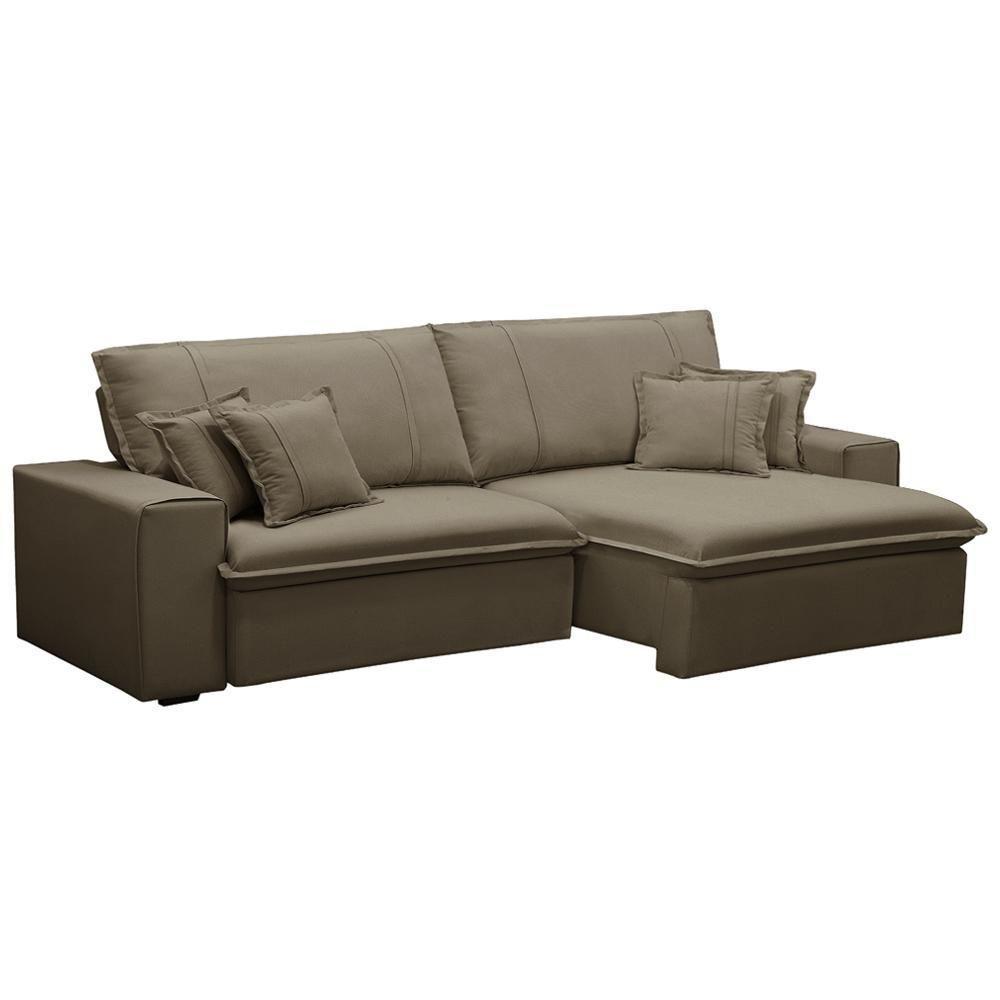 Sofá Retrátil Reclinável Para Sala 3 Lugares 250cm Varsov F04 Veludo Amêndoa - Lyam Decor - 7