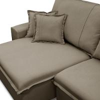 Sofá Retrátil Reclinável Para Sala 3 Lugares 250cm Varsov F04 Veludo Amêndoa - Lyam Decor - 9