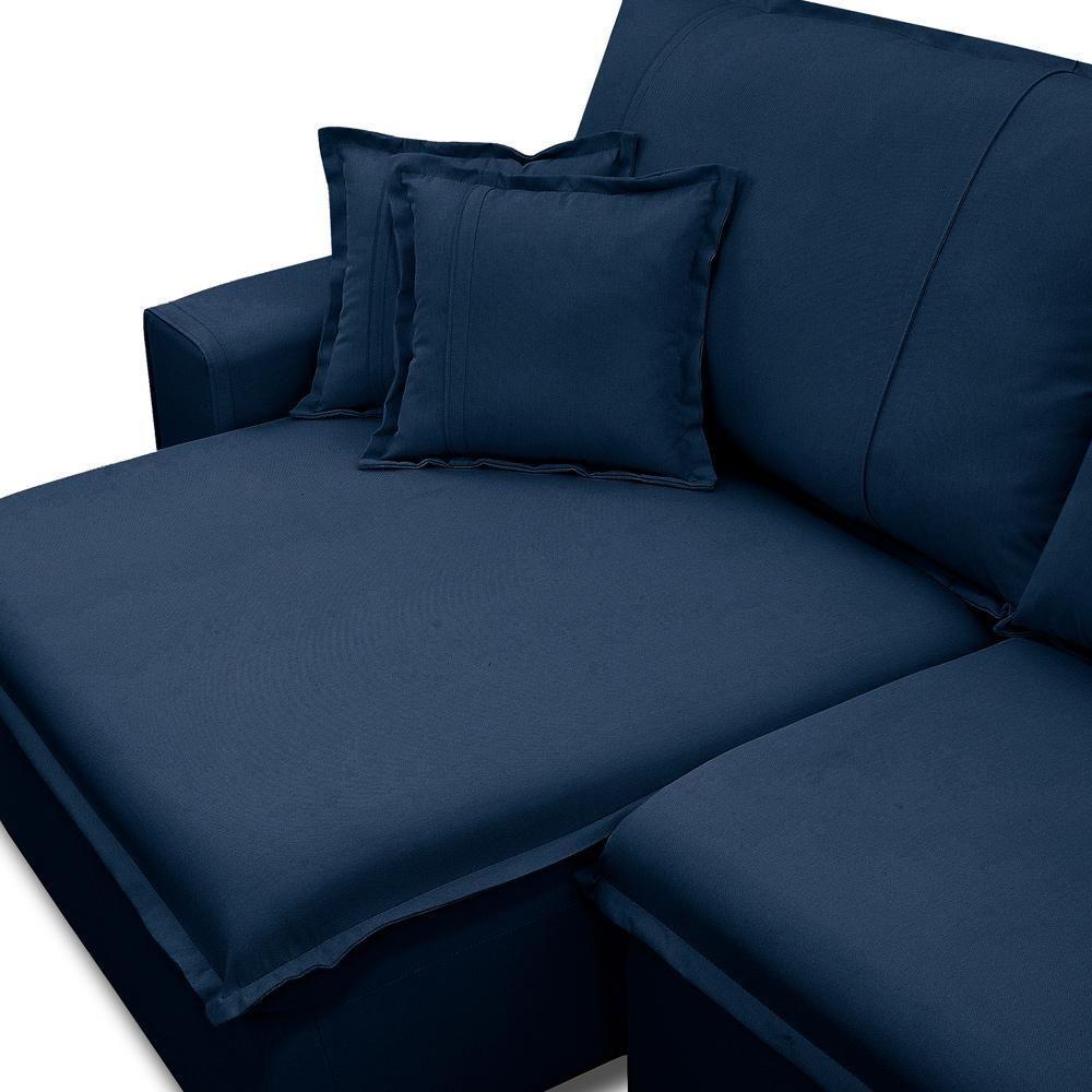 Sofá Retrátil Reclinável Para Sala 3 Lugares 250cm Varsov F04 Veludo Azul - Lyam Decor - 10