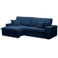 Sofá Retrátil Reclinável Para Sala 3 Lugares 250cm Varsov F04 Veludo Azul - Lyam Decor - 1