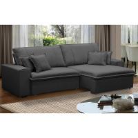 Sofá Retrátil Reclinável Para Sala 3 Lugares 250cm Varsov F04 Veludo Cinza Escuro - Lyam Decor - 2