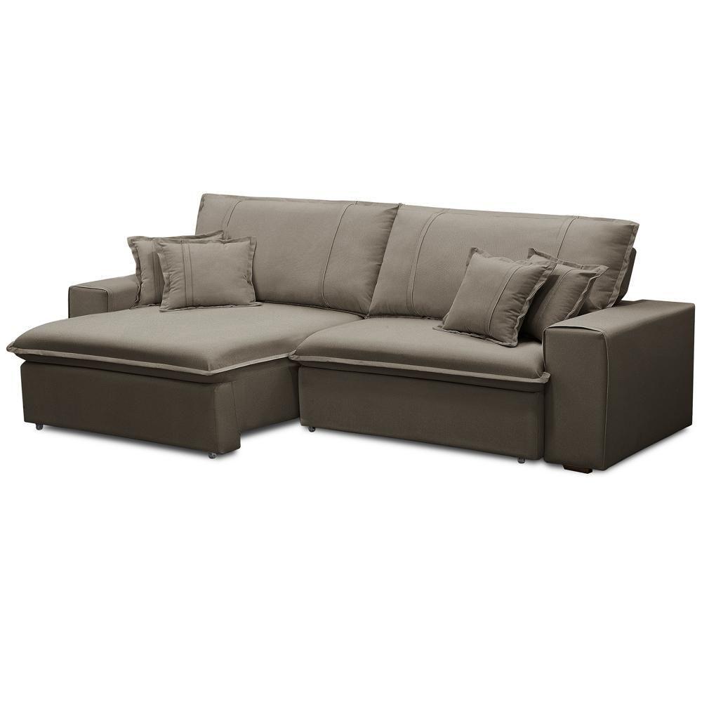 Sofá Retrátil Reclinável Para Sala 3 Lugares 250cm Varsov F04 Veludo Marrom Claro - Lyam Decor - 1