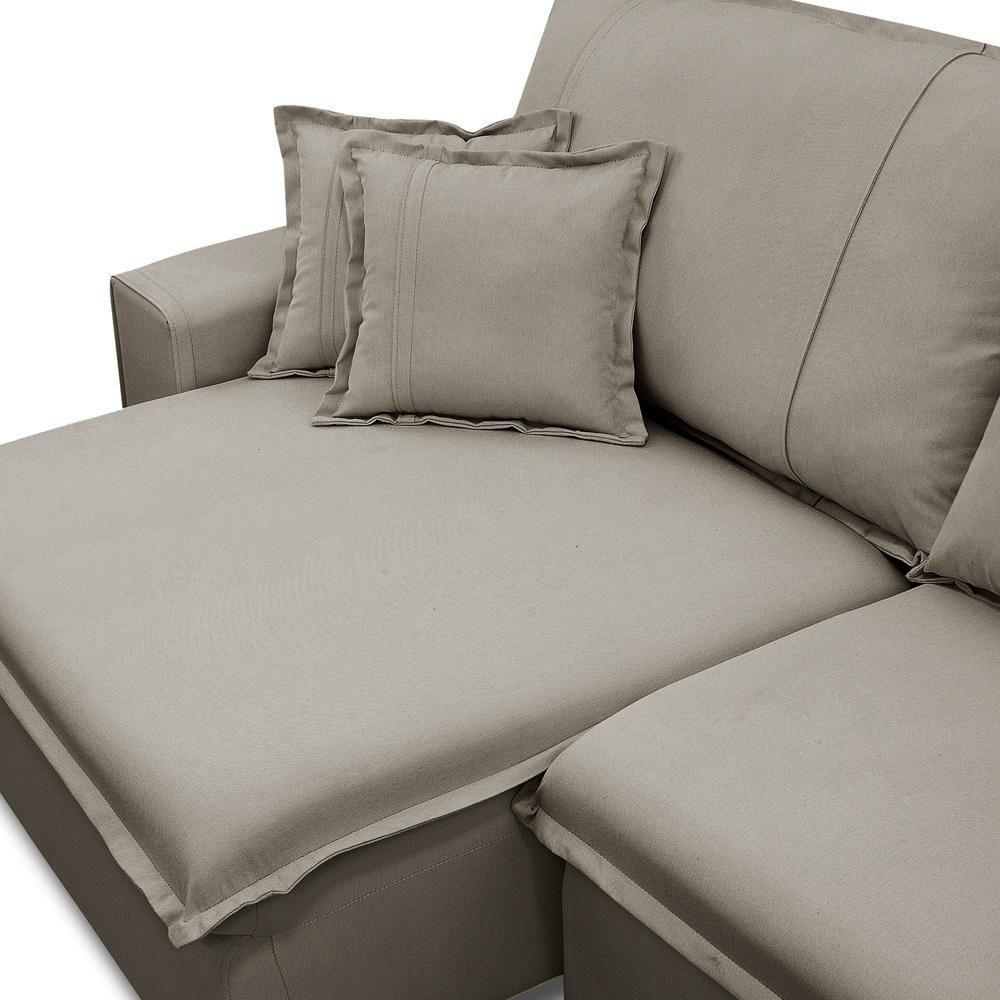 Sofá Retrátil Reclinável Para Sala 3 Lugares 250cm Varsov F04 Veludo Marrom Claro - Lyam Decor - 10