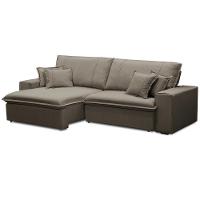 Sofá Retrátil Reclinável Para Sala 3 Lugares 250cm Varsov F04 Veludo Marrom Claro - Lyam Decor - 1