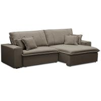 Sofá Retrátil Reclinável Para Sala 3 Lugares 250cm Varsov F04 Veludo Marrom Claro - Lyam Decor - 8