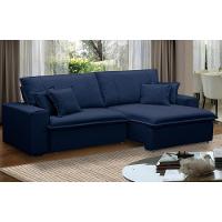 Sofá Retrátil Reclinável Para Sala 3 Lugares 230cm Varsov F04 Veludo Azul - Lyam Decor - 8