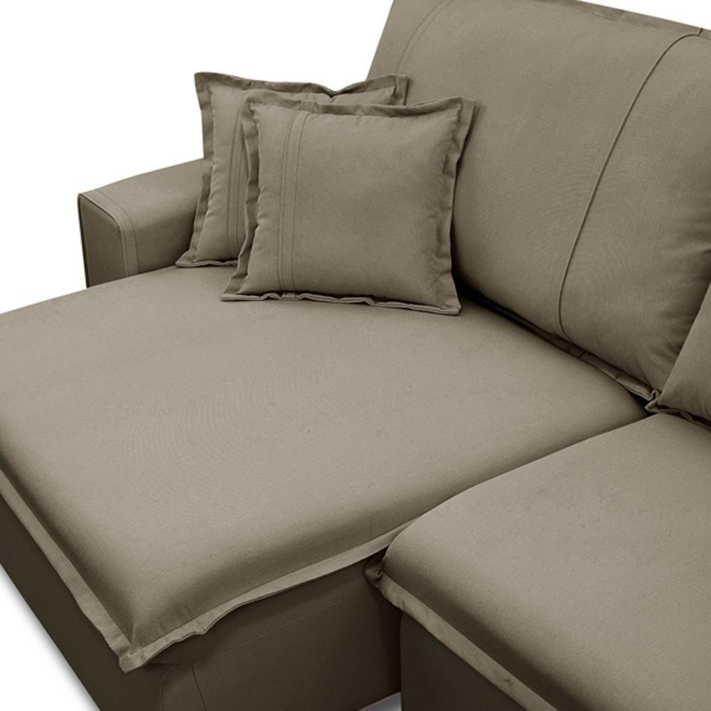 Sofá Retrátil Reclinável Para Sala 3 Lugares 230cm Varsov F04 Veludo Amêndoa - Lyam Decor - 10