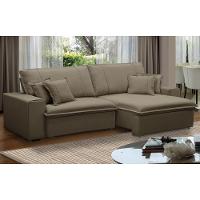 Sofá Retrátil Reclinável Para Sala 3 Lugares 230cm Varsov F04 Veludo Amêndoa - Lyam Decor - 2