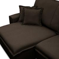 Sofá Retrátil Reclinável Para Sala 3 Lugares 230cm Varsov F04 Veludo Marrom Escuro - Lyam Decor - 10