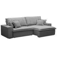 Sofá Retrátil Reclinável Para Sala 3 Lugares 210cm Varsov F04 Veludo Cinza Claro - Lyam Decor - 1