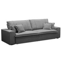 Sofá Retrátil Reclinável Para Sala 3 Lugares 210cm Varsov F04 Veludo Cinza Claro - Lyam Decor - 5