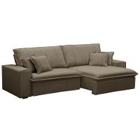 Sofá Retrátil Reclinável Para Sala 3 Lugares 210cm Varsov F04 Veludo Amêndoa - Lyam Decor - 8