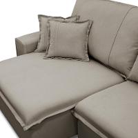 Sofá Retrátil Reclinável Para Sala 3 Lugares 210cm Varsov F04 Veludo Marrom Claro - Lyam Decor - 10