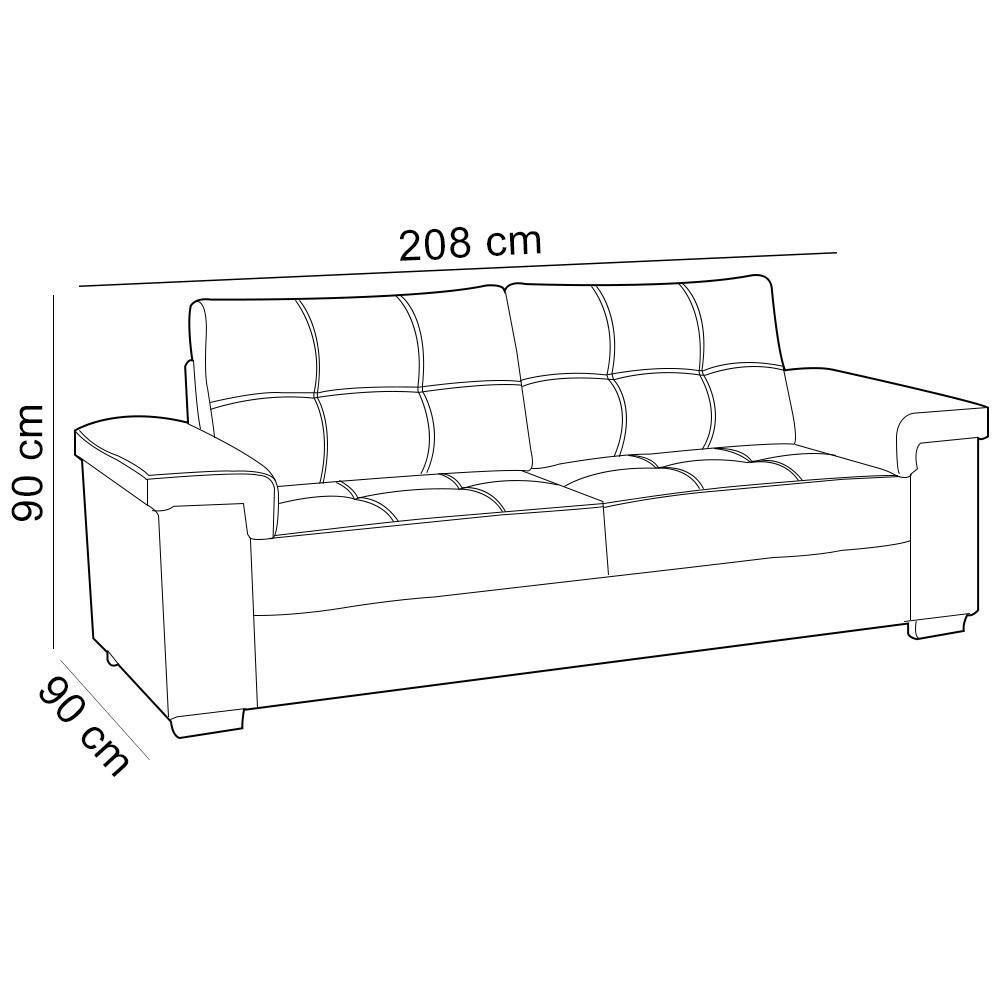 Sofá 3 E 2 Lugares Para Sala De Estar Living Allon F04 Veludo Marrom Claro - Lyam Decor - 6