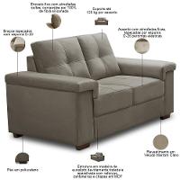 Sofá 3 E 2 Lugares Para Sala De Estar Living Allon F04 Veludo Marrom Claro - Lyam Decor