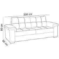 Sofá 3 E 2 Lugares Para Sala De Estar Living Allon F04 Veludo Marrom Claro - Lyam Decor - 6