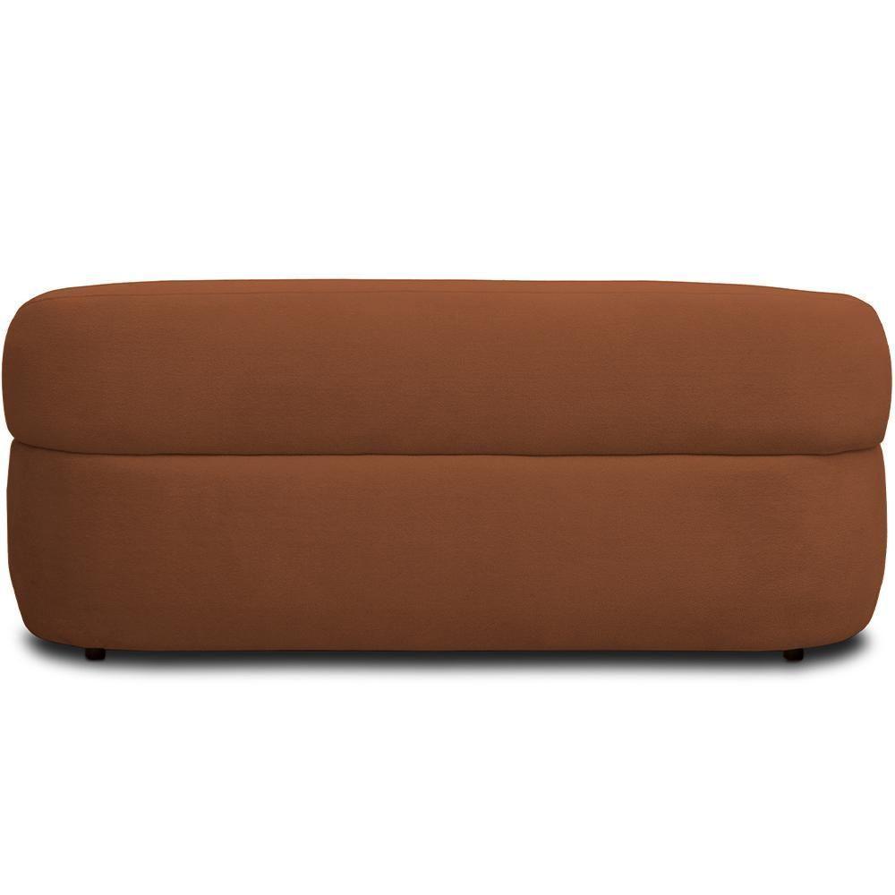 Sofá 3 Lugares Orgânico Sala De Estar Living 170cm Carmen F04 Veludo Telha - Lyam Decor - 7