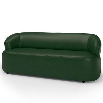 Sofá 3 Lugares Orgânico Sala De Estar Living 170cm Carmen F04 Couríssimo Verde - Lyam Decor