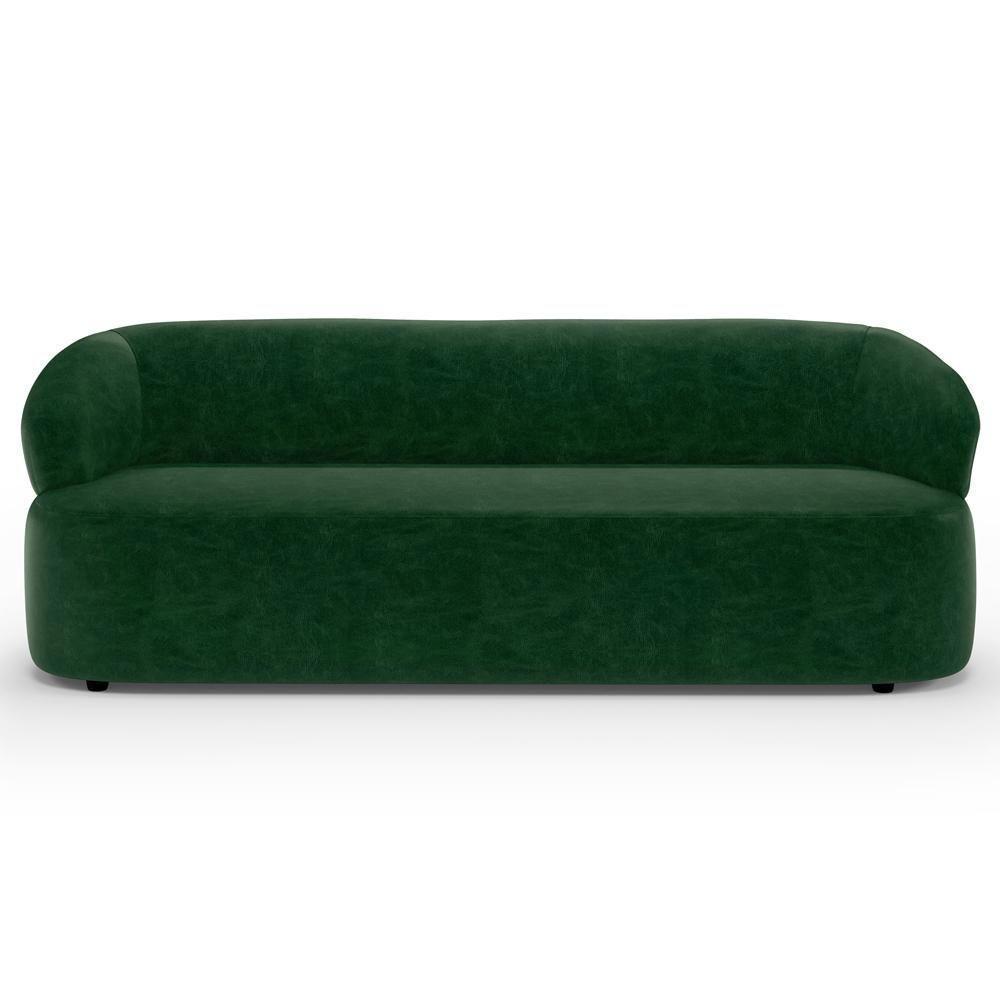 Sofá 3 Lugares Orgânico Sala De Estar Living 205cm Carmen F04 Couríssimo Verde - Lyam Decor - 3